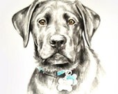 8.5x 11 watercolor  Custom Pet portrait original watercolor painting dog cat animal pet lover painting handmade wall art gift