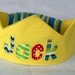 Name Crown Felt Crown Birthday Crown -  Personalized - Yellow