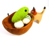 Spit Bug Green Catnip Cat Toy - Needle Felted Wool