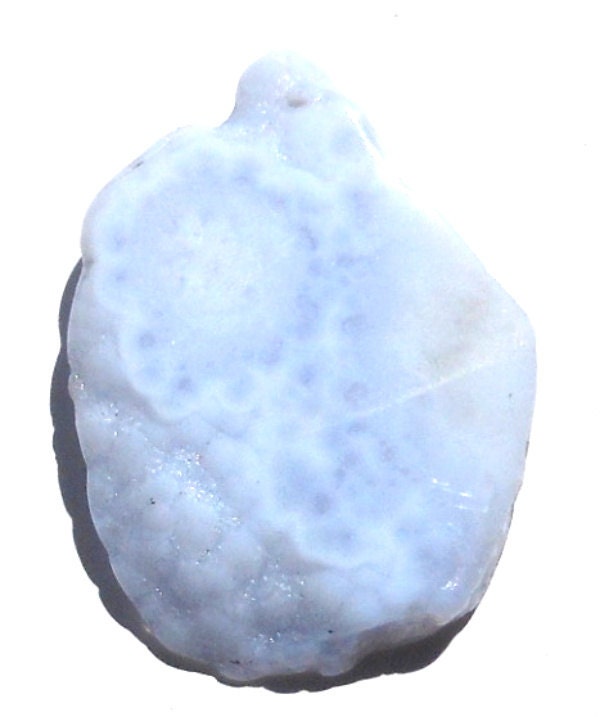 40mm Natural Blue Lace Agate Stone Free Form Slab Pendant, Wire Wrap Stone