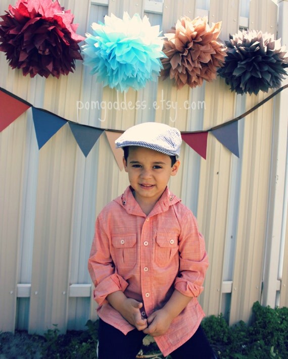 5 Tissue Pom Poms,Photo Prop,Boy Birthday Decor,wedding reception decorations,ceremony decorations,DIY,birthday Il_570xn