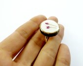 Pressed Flower Wood Ring - preserved nature - pressed flower jewelry for nature lovers