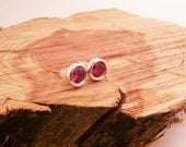 Silver Ruby Earrings (Pure Silver Settings)