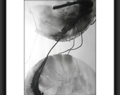 A2 Original Asteroid 325 Modern Abstract Ink Wash Painting 16.5x23.4 "The letter Z 014"