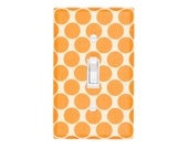 Full Moon Orange Polka Dot Light Switch Plate Cover / Nursery Decor / Amy Butler Orange and White / Kitchen / Bathroom / Kids Girls Room