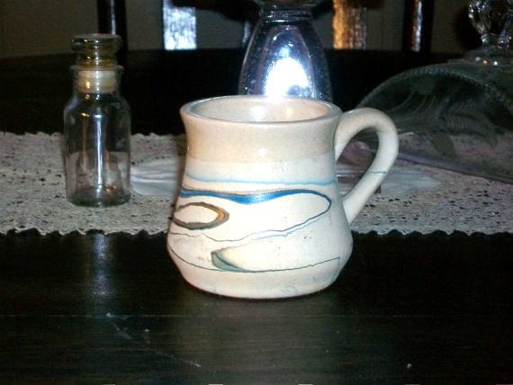 Vintage Nemadji Pottery Cup or Mug Swirl Pottery