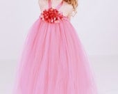 Flower Girl Tutu Dress - Coral - Caribbean Breeze - 5-6 Yourth Girl Il_170x135