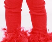 Leg Warmers - Red Feather - Paradise Parrot - Scarlett Macaw Bird Costume Accessory - One Size Il_170x135