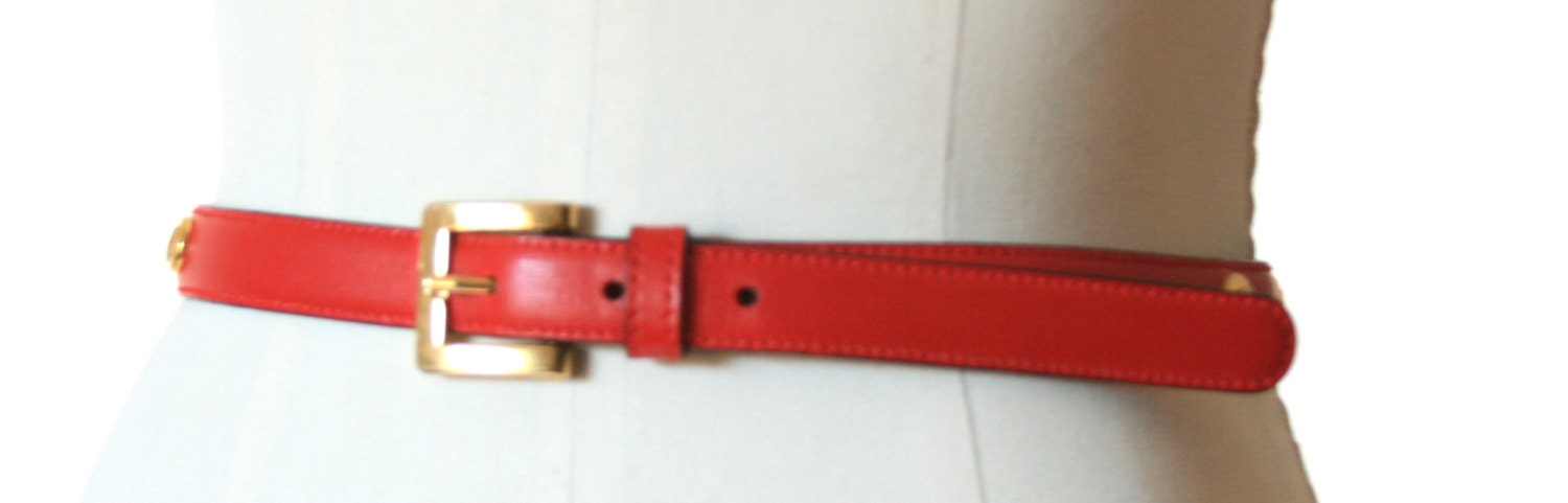 Paloma Picasso - Belt - Red Leather - Size Small