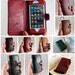 Leather iPhone 5 Wallet, or iPod Touch (5th gen) with Etched Design
