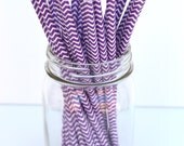 PURPLE CHEVRON Stripe Straws- princess straws-cake pop sticks-rapunzel party-paper straws-purple straws-25 count Il_170x135