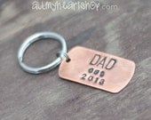 Personalized Hand Stamped Keychain for Dad