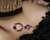 Beaded Dangle Earrings-Purple