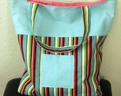 Striped Reversible Beach Tote