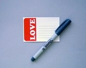8 pack - red LOVE address labels with charcoal pen