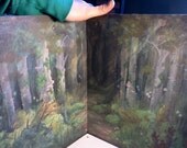 SALE Enchanted forest diptych - photo backdrop for dolls and toys
