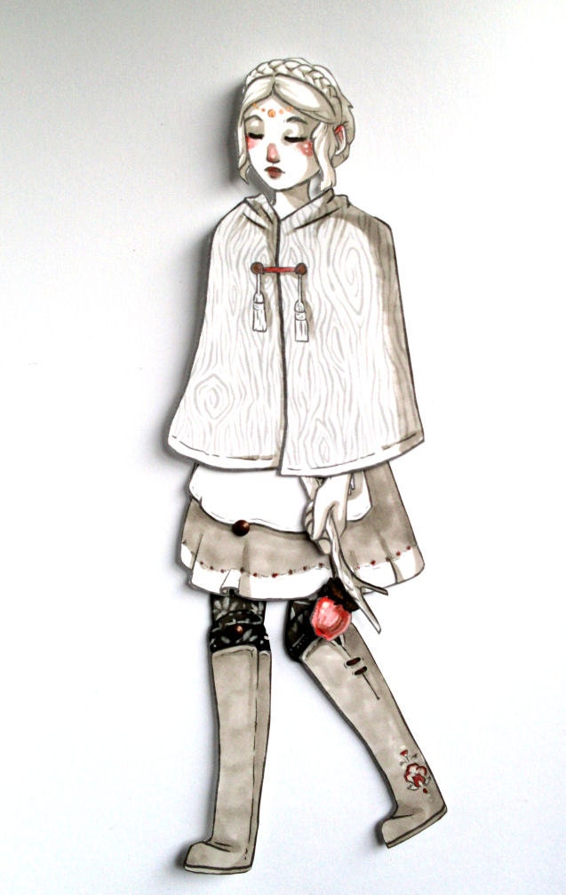 Paper puppet - preassembled fairy tale character Katie Woodencloak