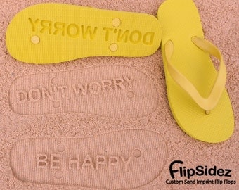Custom Sand Imprint Flip Flops. Personalize With Your Design. No Minimum Order Quantity :)