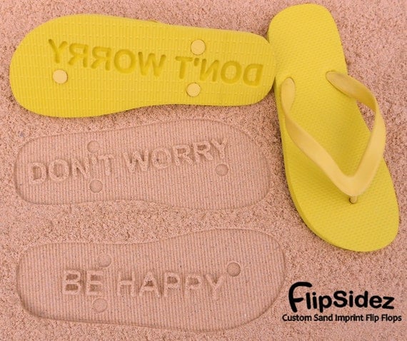 Custom Sand Imprint Flip Flops. Personalize With Your Design. No Minimum Order Quantity :)