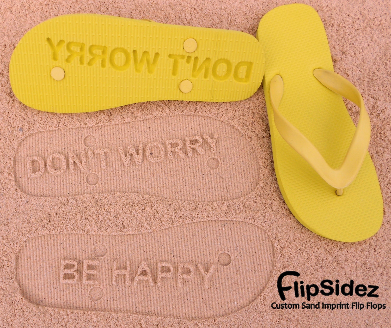 Custom Sand Imprint Flip Flops. Personalize With Your Design. No Minimum Order Quantity :)