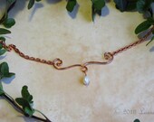Swirly Pearl Copper Necklace