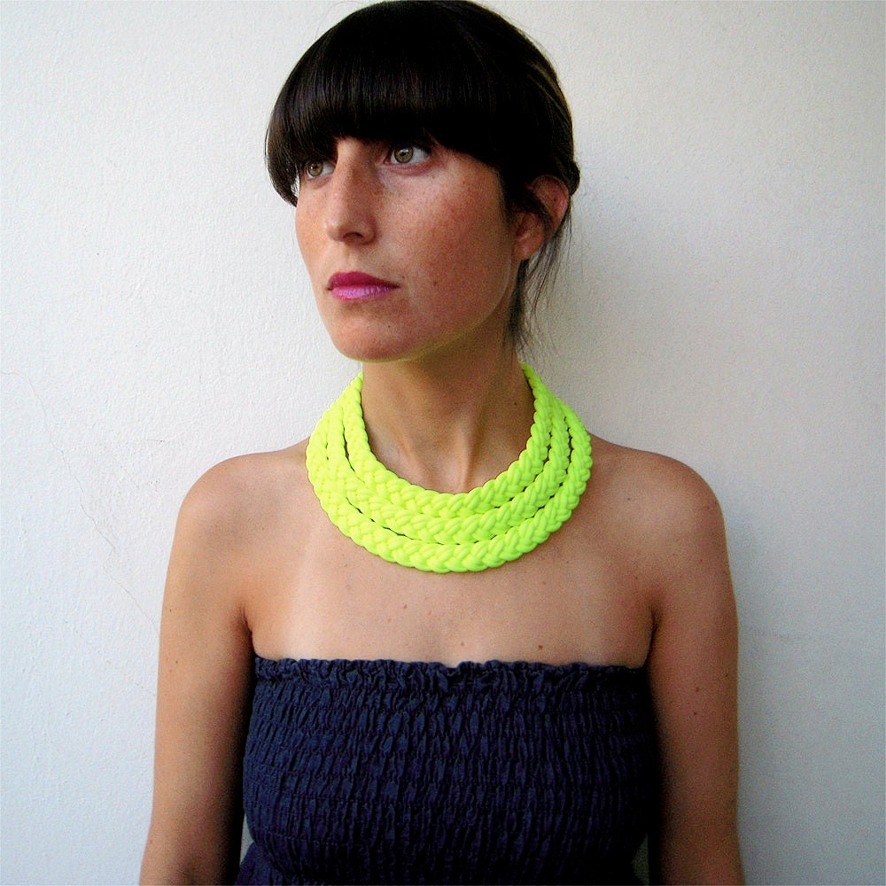 set of 2 triple braid necklaces