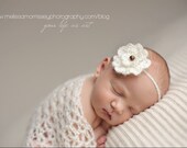 Newborn Photo Prop: Newborn Mohair Bonnet, Tieback, with Newborn Wrap - Vintage Inspired Photography Props