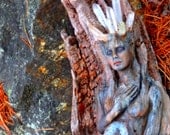 Inside Out, Sprite Driftwood Woman with Seven Crystals and Geode Stone