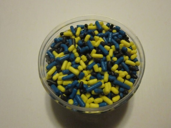 4oz Blue Yellow & Black Batman Inspired Cupcake Cake Pop Cookie Jimmie Sprinkles Il_570xn