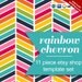 Custom Etsy Banner and Avatar Design Set - 11 Piece Rainbow Chevron Minimalist Retro DIY Template - mdc - Geometric ZigZag