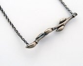 Twig necklace - sterling silver cast willow branch necklace