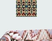 Blue Diamond Tribal Inspired Tapestry Wall Decal