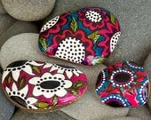 Rock Garden Series Boho / Painted Rocks / Sandi Pike Foundas / Cape Cod Sea Stones