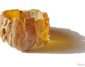 Baltic Amber Bracelet. Raw Unpolished Amber Beads 705