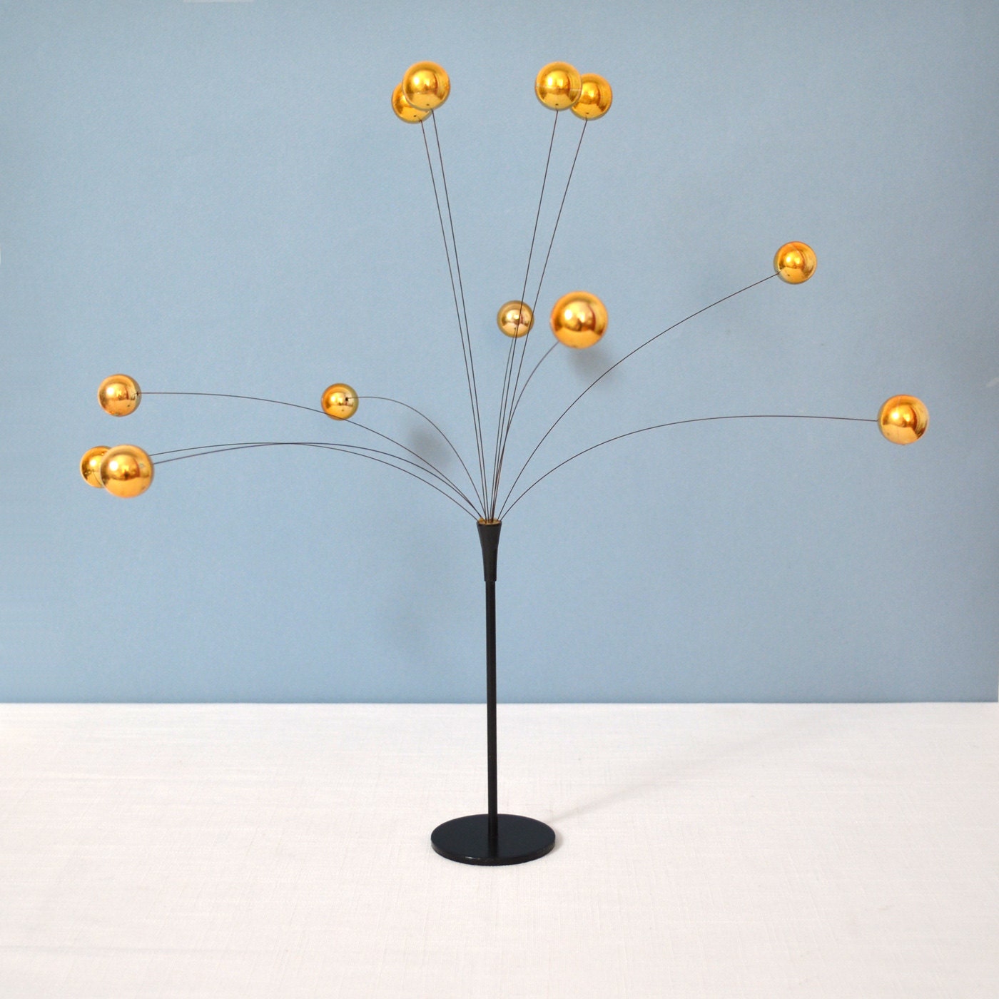 Vintage Danish Modern Gold Kinetic Sculpture