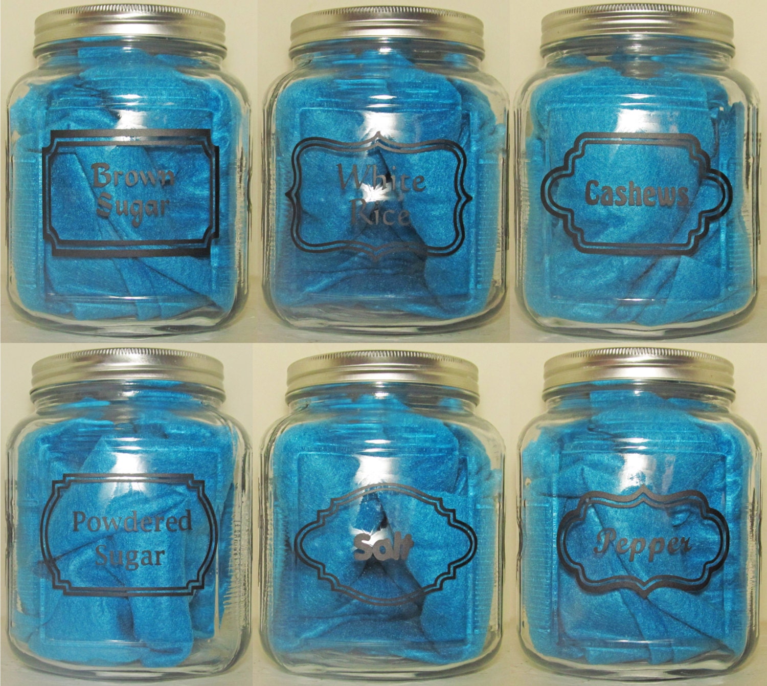 Create Your Own Set of 6 Vinyl Pantry Labels with Borders
