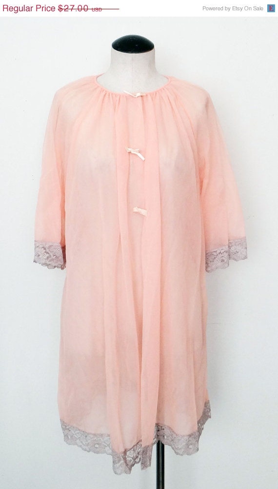 Vintage Chiffon Peignoir Robe