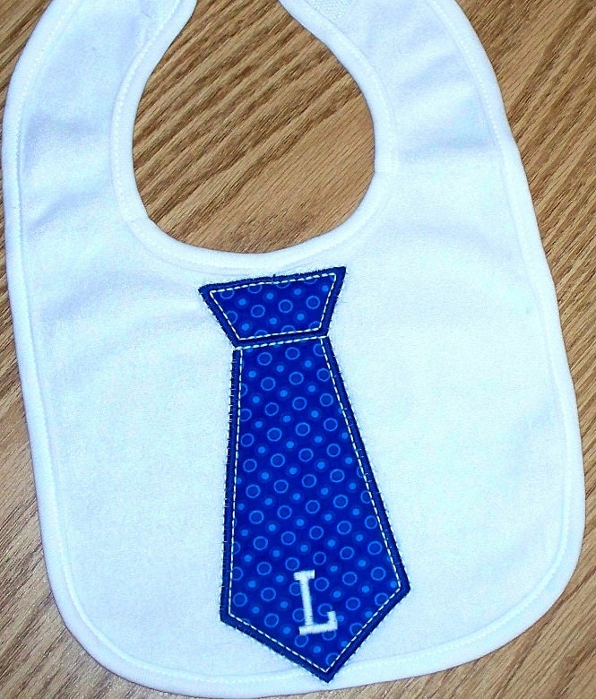 Baby Boy Bib - Monogrammed Polka Dot Neck Tie