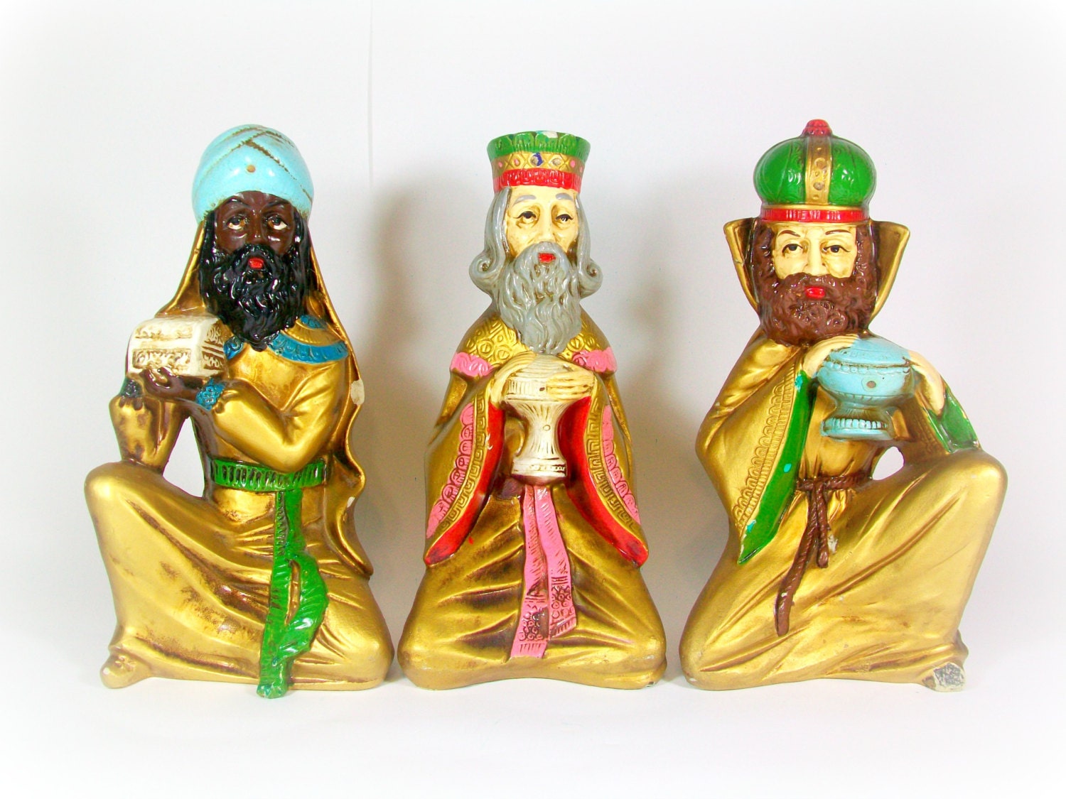Nativity Figurine Statue Set Three Wise Men Figurines Christmas Religious Colorful