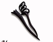 Hair Sticks, wood carving, Hair Fork, Hairpin, Hair Accessory, Palisander, Tulip, Butterfly, Natural Hair Accessory, Handmade by MariyaArts
