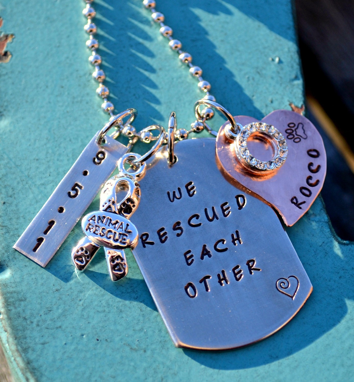 Adoption Day Personalized Handstamped Charm Necklace