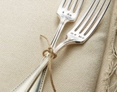 I do, Me Too wedding forks- hand stamped silver forks make unique engagement gift. Made to order, Next Day shipping