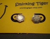 Upcycled Button Earrings: Steel Filigree