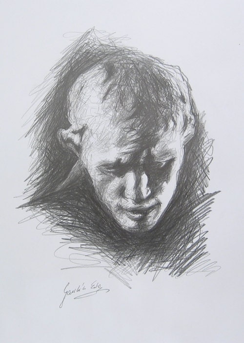 OOAK handmade drawing of Pierre de Wiessant 11 x 14 by Ewa Gawlik