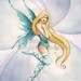 Fairy Art Print - Fantasy Teal Faerie Illustration Pinup - Sarah Alden