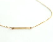 Gold Bar Necklace - 14k Gold Filled, Modern Minimalist Simple Everyday Jewelry, Summer Necklace, Gold Stick, Layer, Gift for Her Under 40