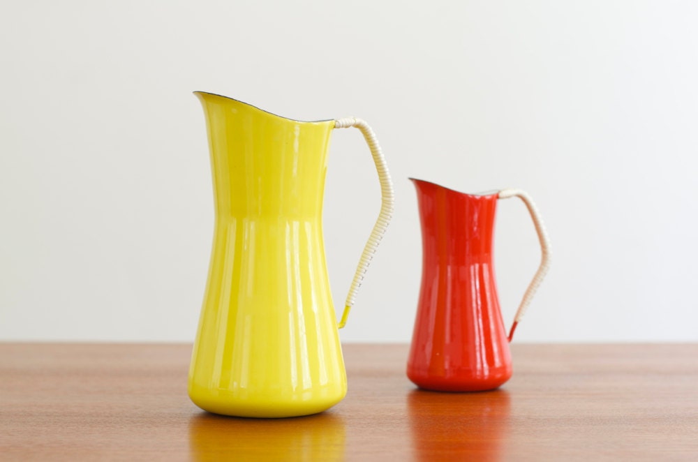 Excellent Dansk Large Kobenstyle Enamel Pitcher - Mid Century