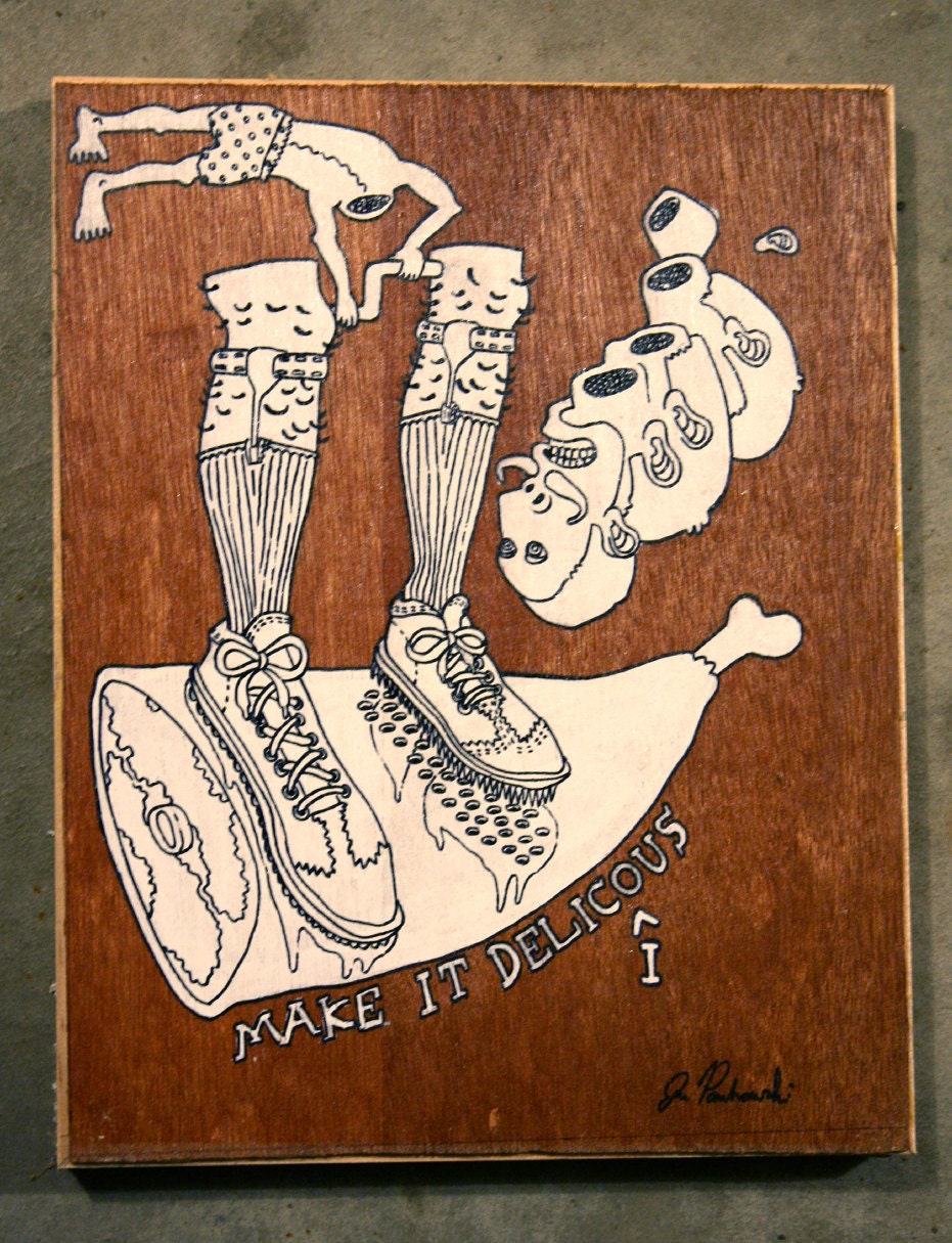 Make It Delicious Acrylic Painting on Wood Panel