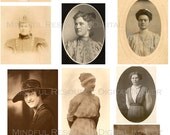 12 Victorian Edwardian 1920s Women Portraits Printable Vintage Women Mother & Child Photograph Digital Photo Sheets Scanned Originals
