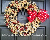 Patriotic Wreath, USA, 18x18, Red White and Blue, 4th of July, America, Burlap Wreath, American, Star Spangled Banner,  USA Wreath